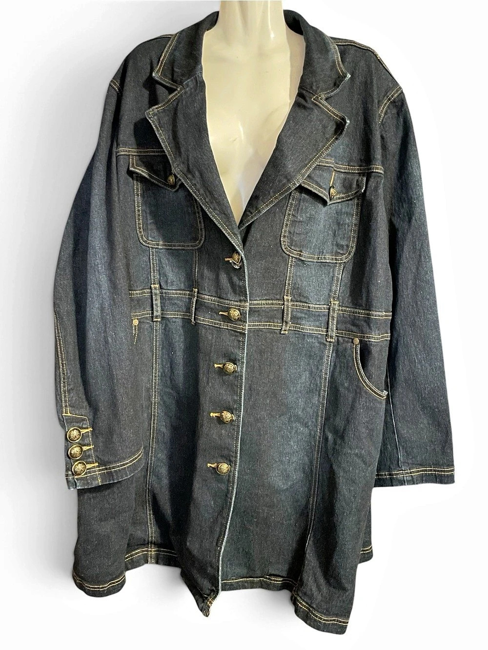Diane Gilman Dark Denim Jean Jacket Size 3X Like New
